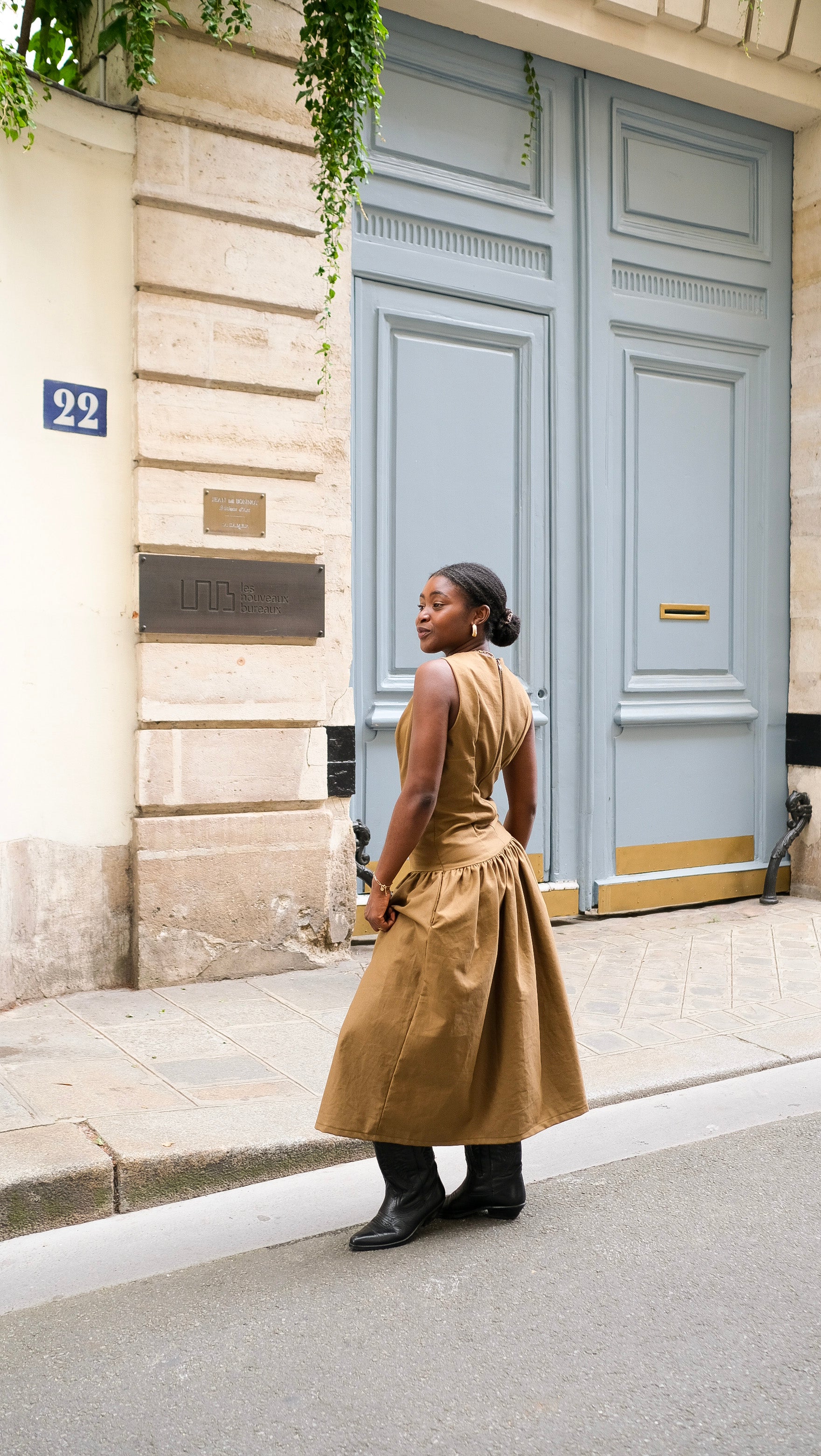 La robe midi LOUISE kaki