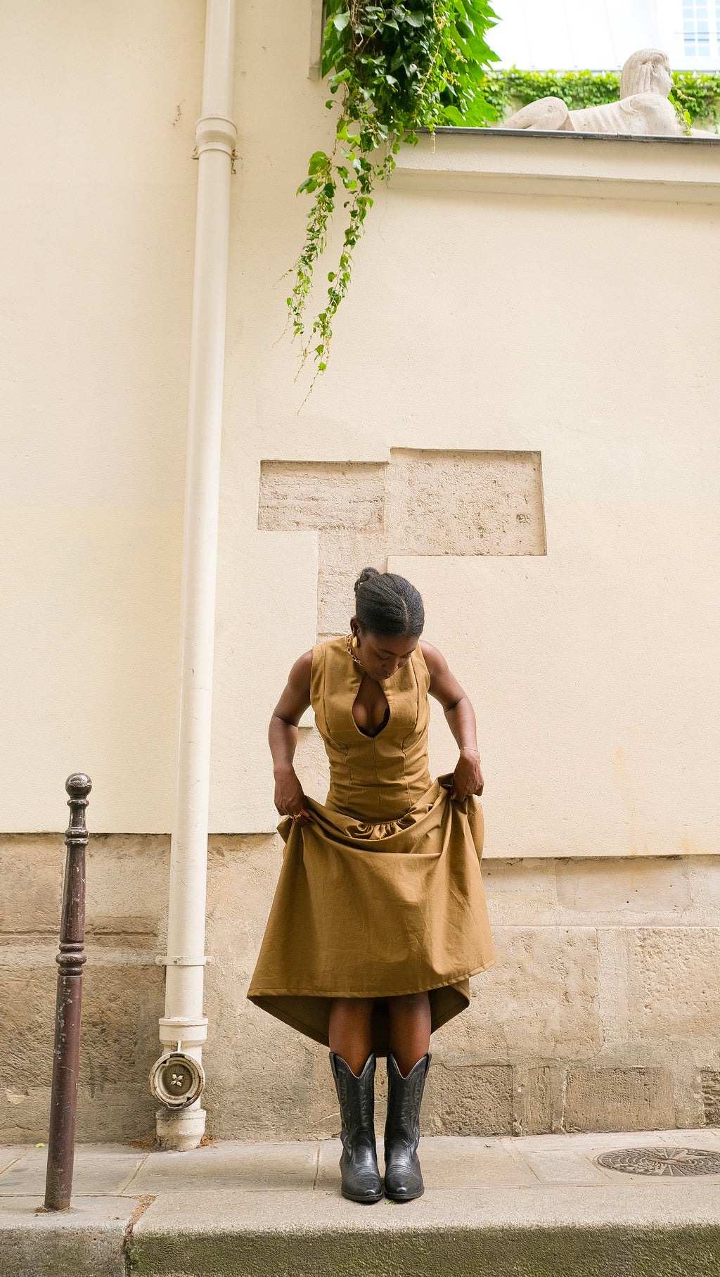 La robe midi LOUISE kaki