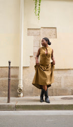 La robe midi LOUISE kaki