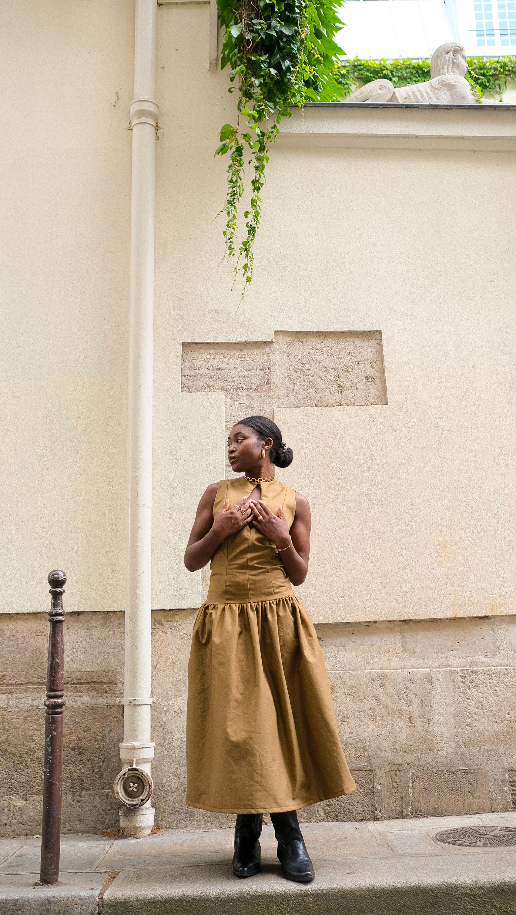 La robe midi LOUISE kaki
