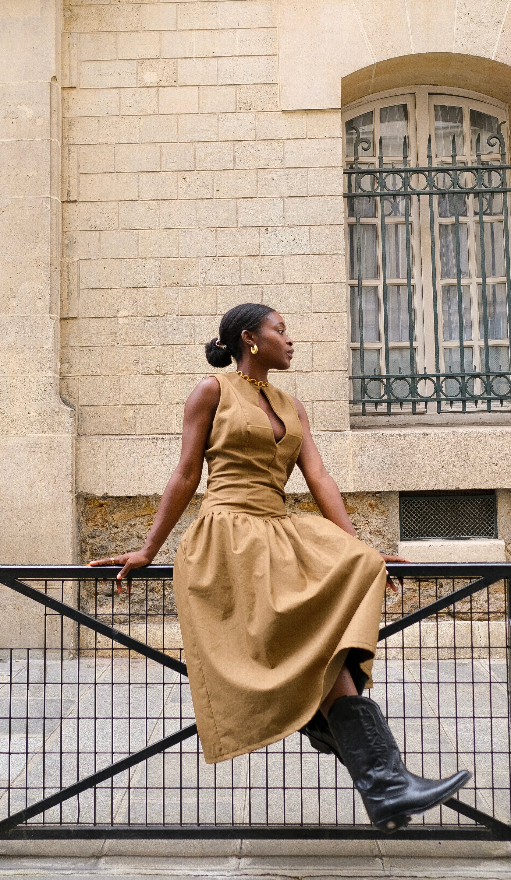 La robe midi LOUISE kaki
