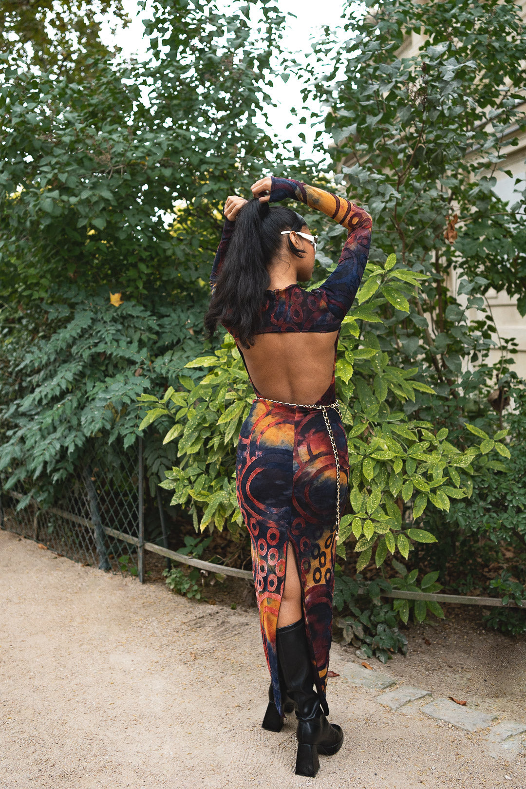 Robe longue dos nu en jersey — EVE