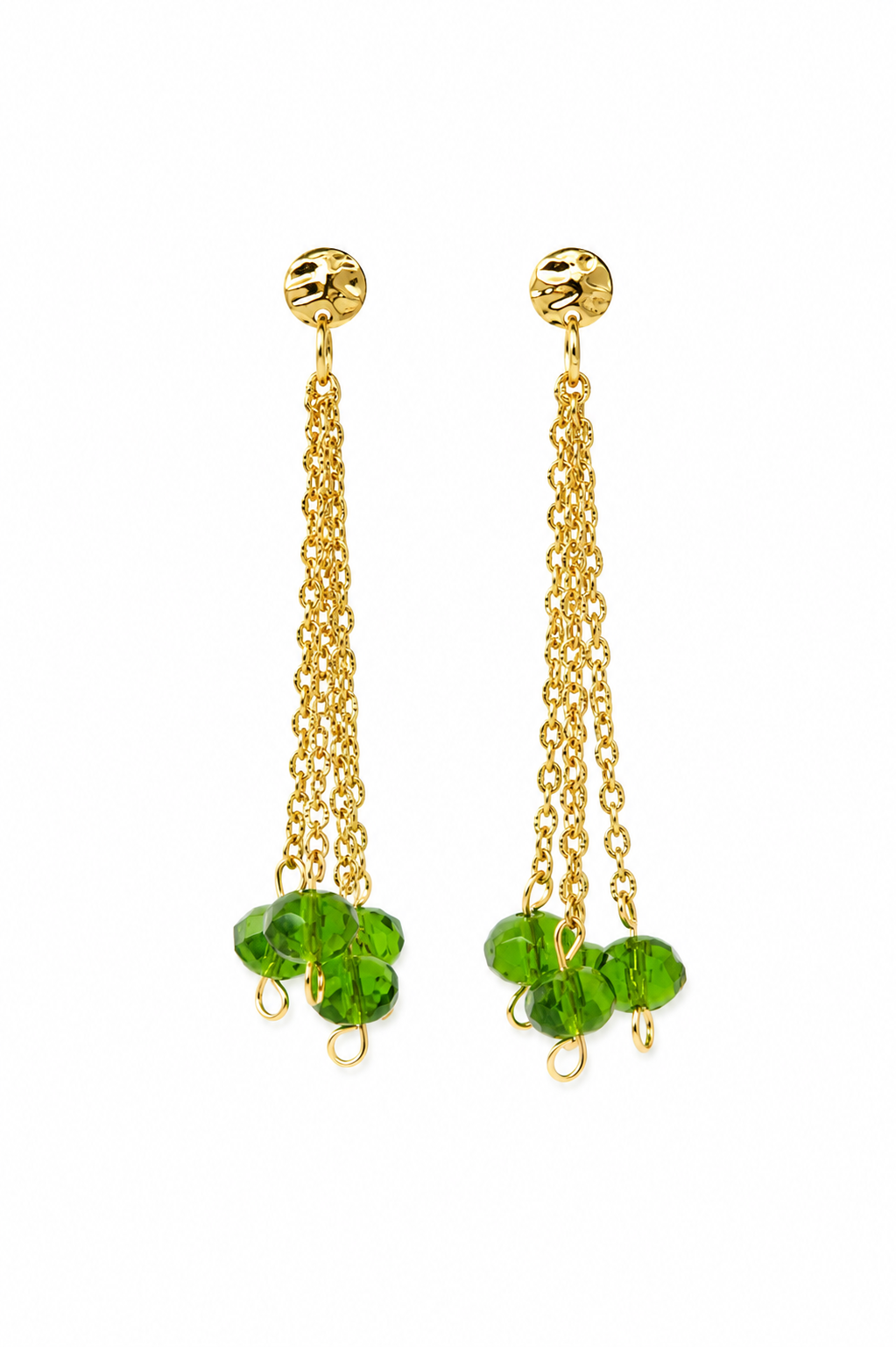 Les boucles d'oreilles perles bohème vert - EMILY