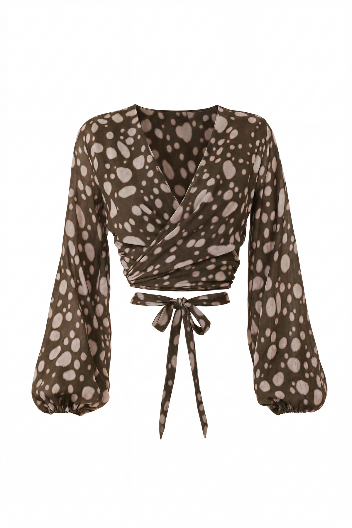 Blouse cache-coeur manche bouffante motif bambi — GENESSY