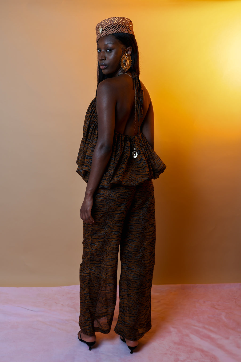 Pantalon droit léger motif tigre — GALICE