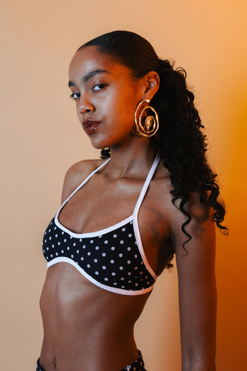 Haut de bikini à pois