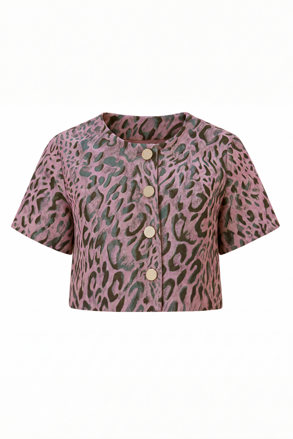Top court droit motif leopard rose — MINDY