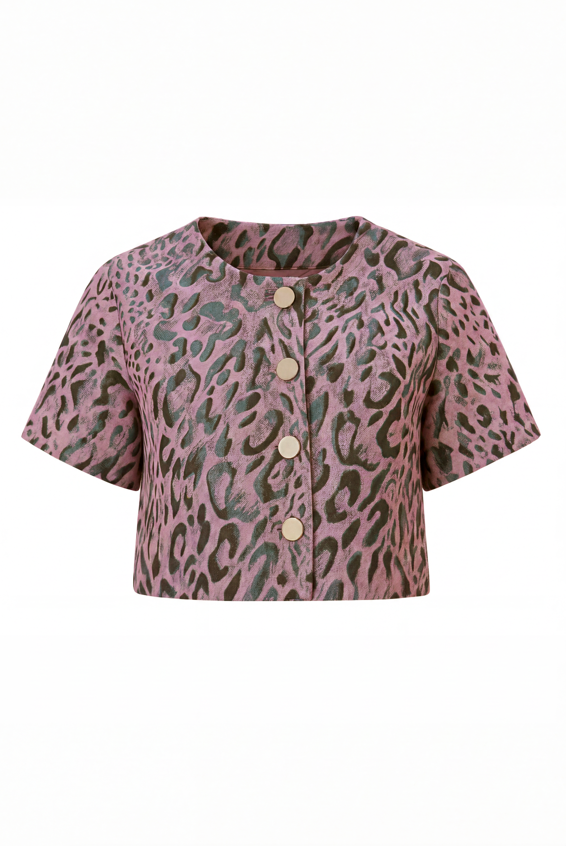 Top court droit motif leopard rose — MINDY