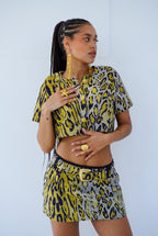 Jupe courte leopard MINDY