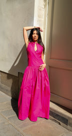 La robe longue LOUISE fuchsia