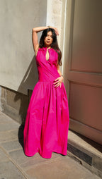 La robe longue LOUISE fuchsia