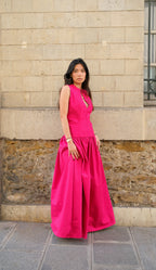 La robe longue LOUISE fuchsia