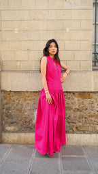 La robe longue LOUISE fuchsia