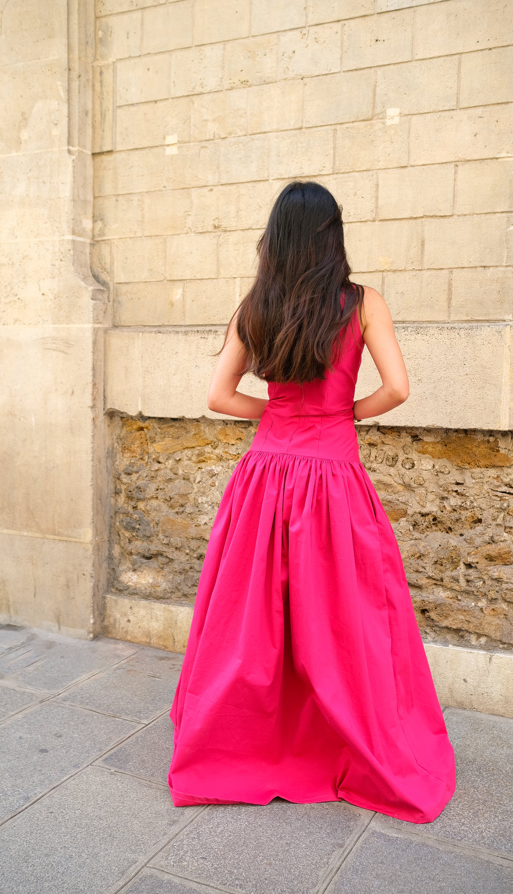 La robe longue LOUISE fuchsia