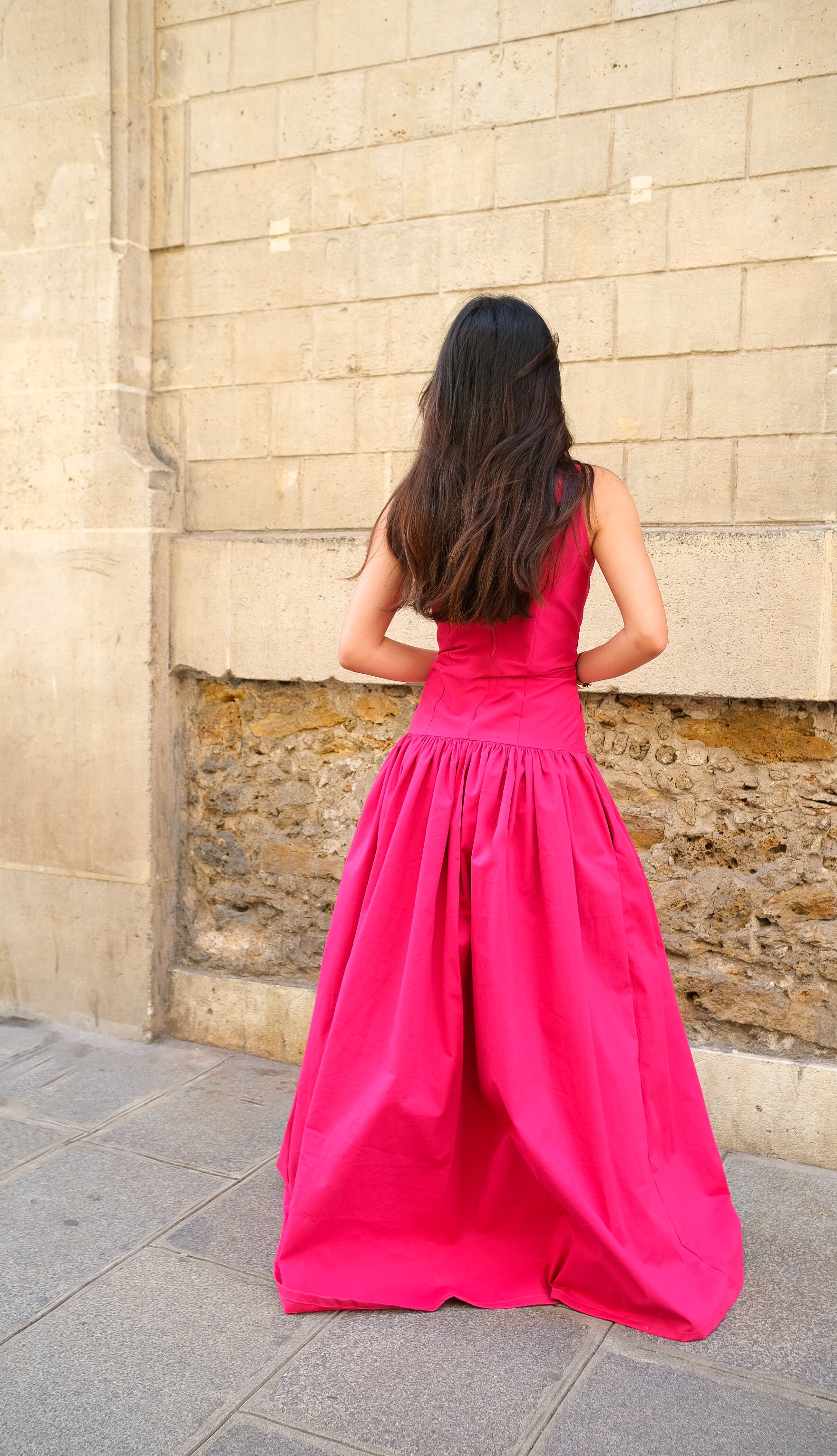 La robe longue LOUISE fuchsia