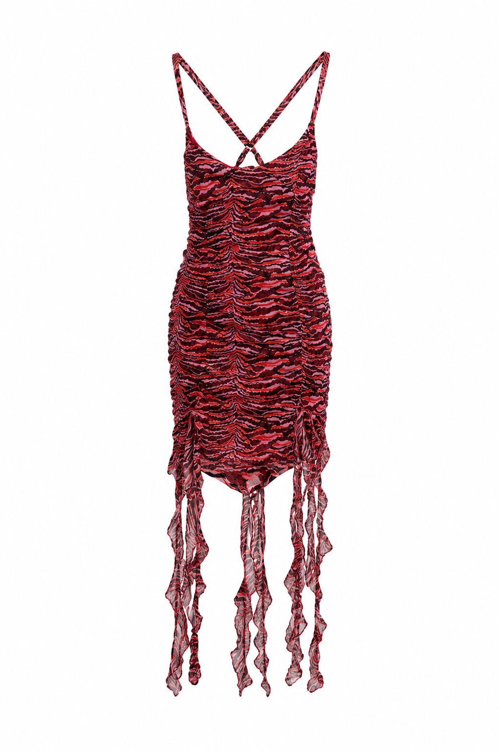Robe courte à volant avec dos nu — RIDDHI