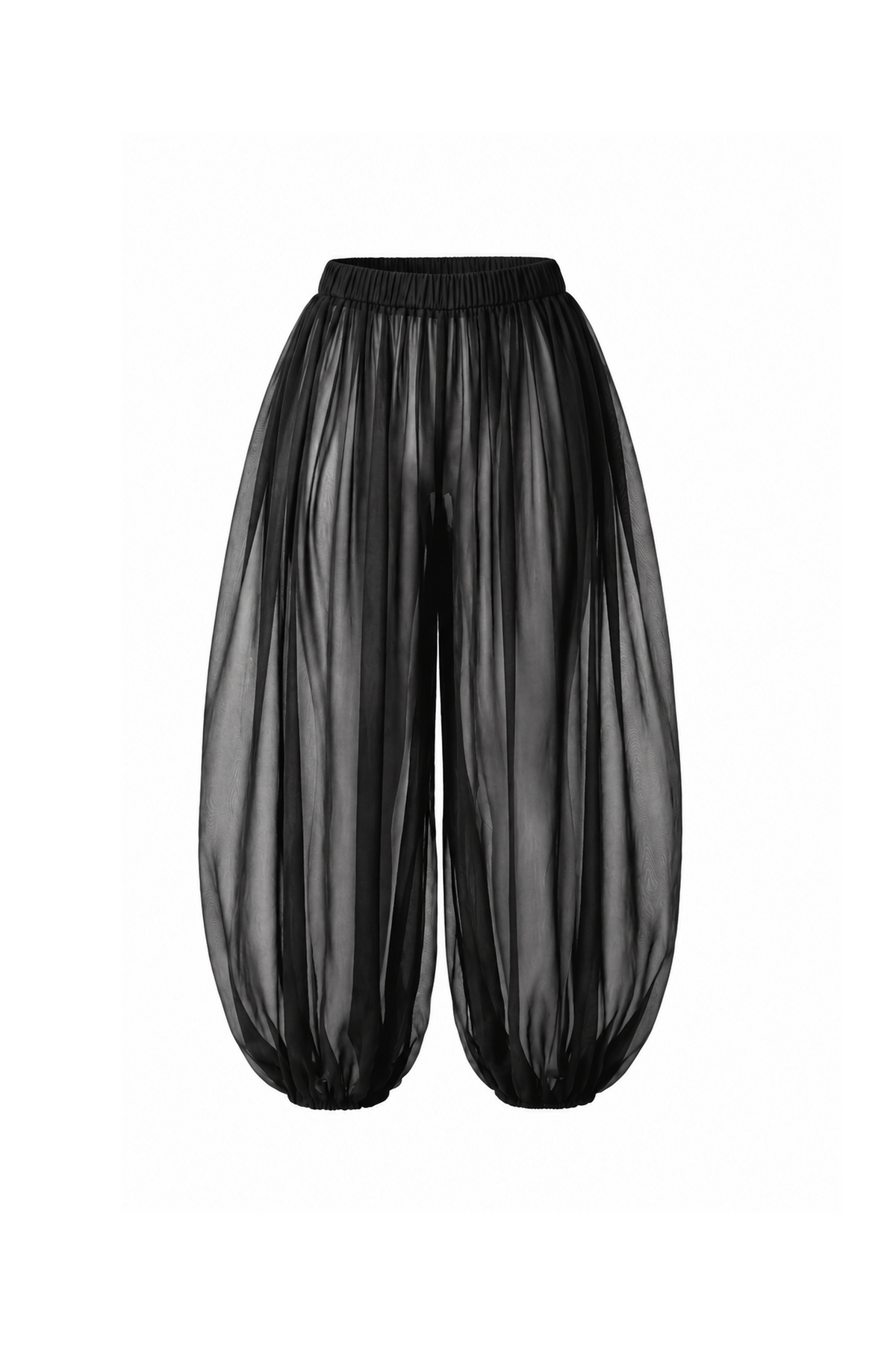 Pantalon balloon mousseline noire — FRÉDÉRIQUE