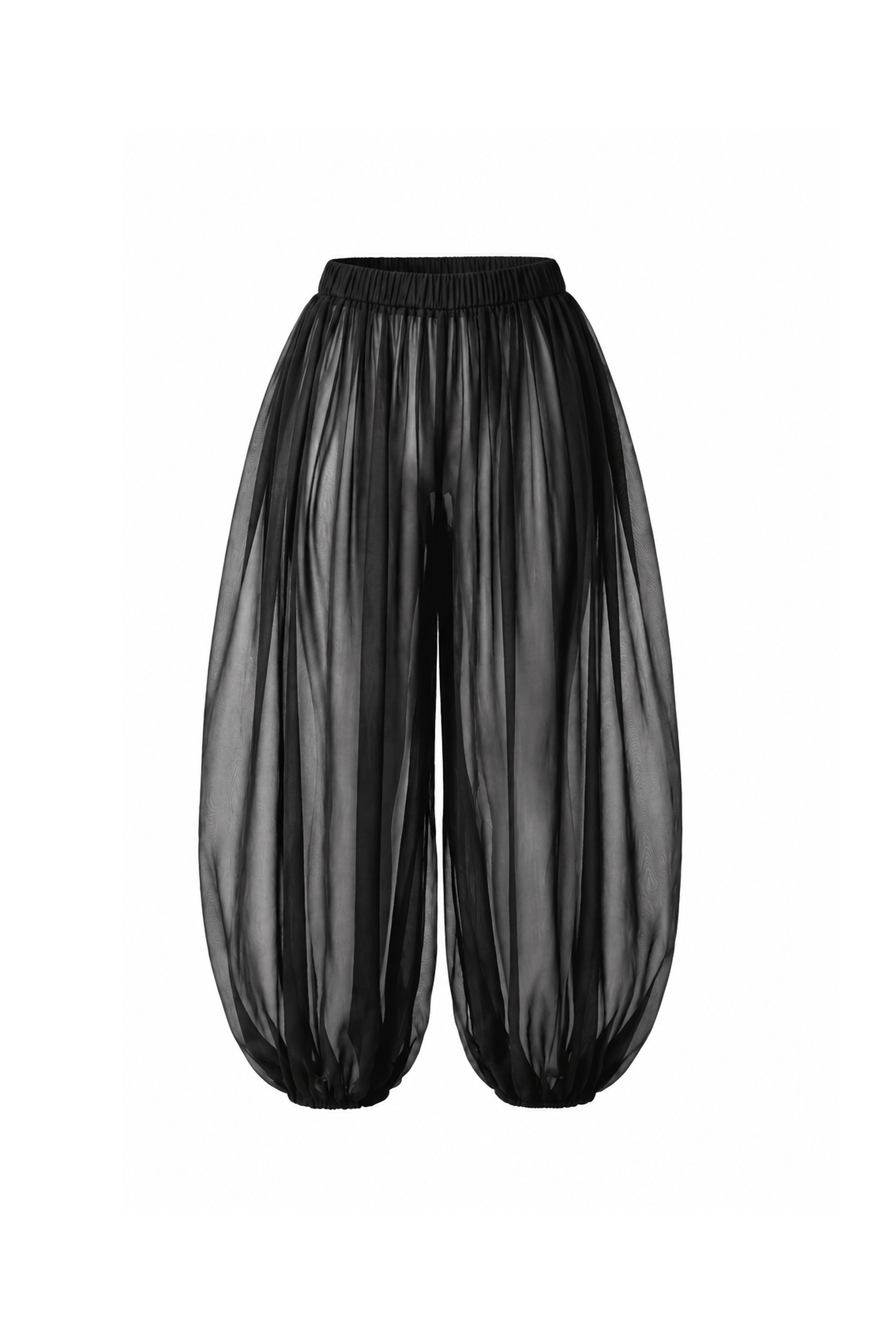 Pantalon balloon mousseline noire — FRÉDÉRIQUE