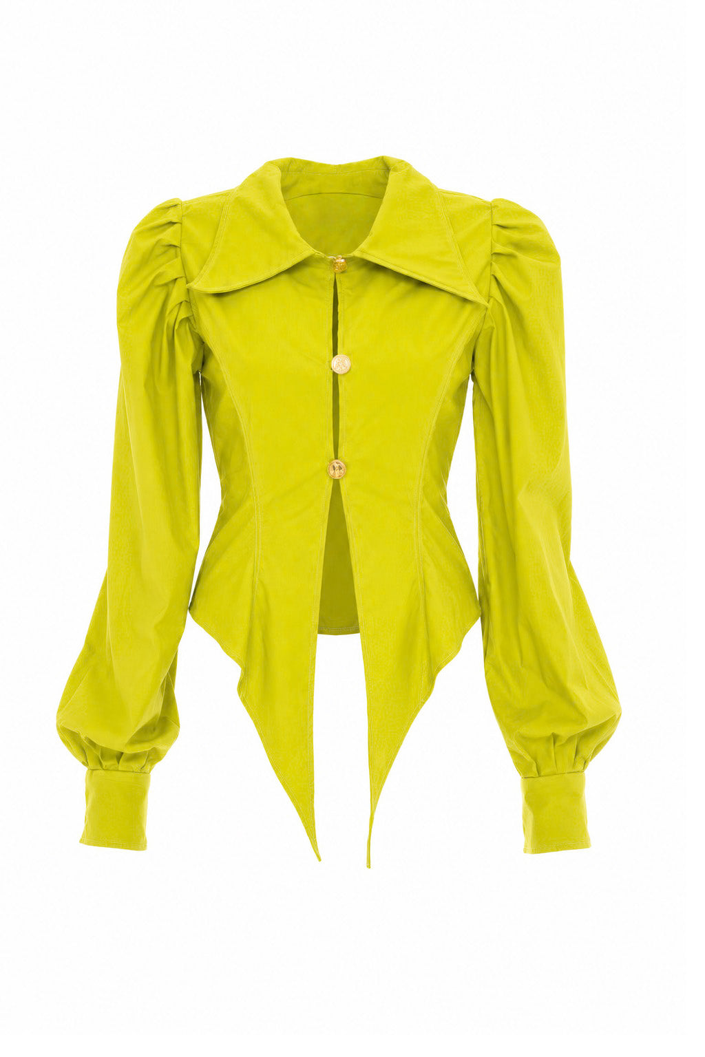 Asymmetrical blouse with puff sleeves — CALIFORNIE