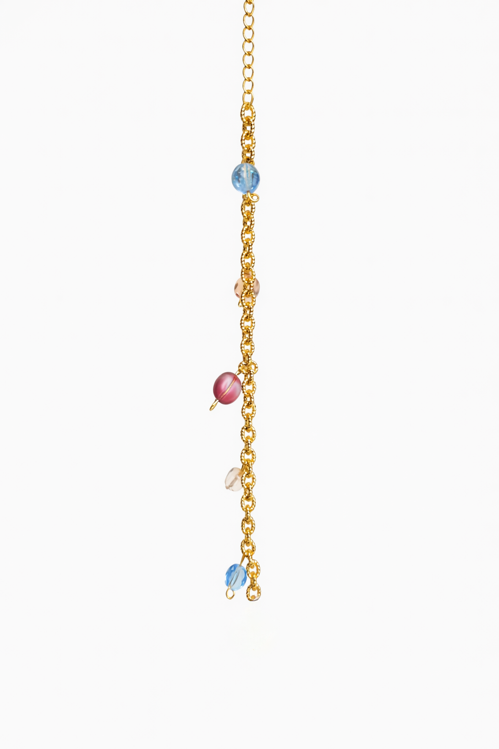 Gold oval chain bracelet with bohemian beads — AMORA