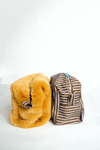 La beauty case "rayure marron"