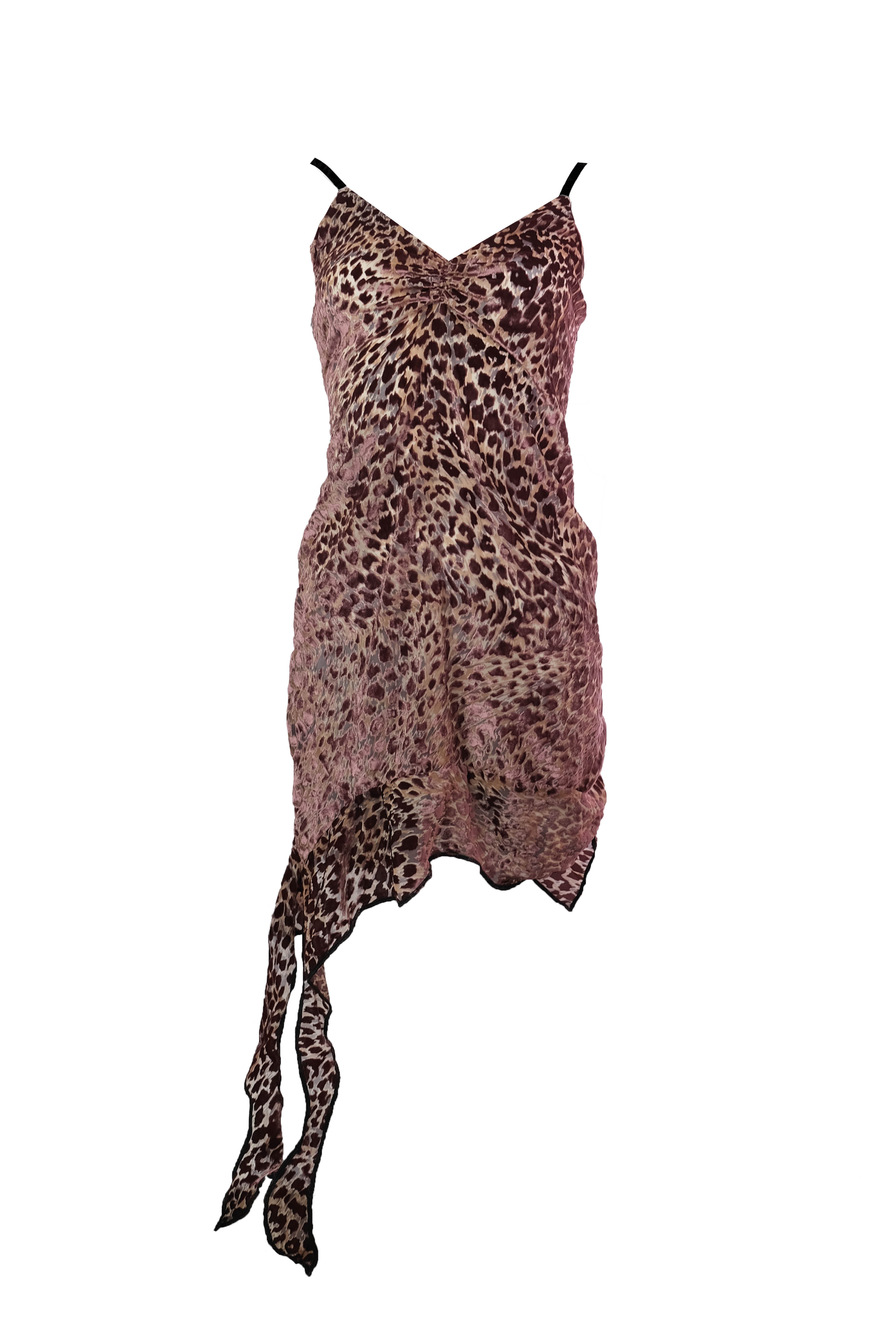 Short plum devoré velvet dress with straps — FELICIA