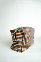 La beauty case "rayure marron"