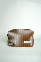 La beauty case "rayure marron"