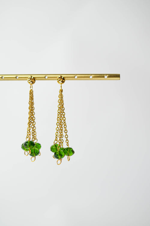 Boucle d'oreille Emily vert
