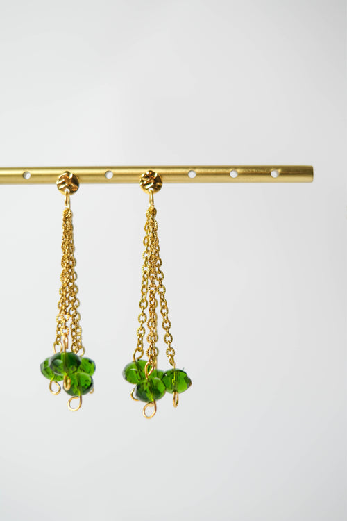 Boucle d'oreille Emily vert