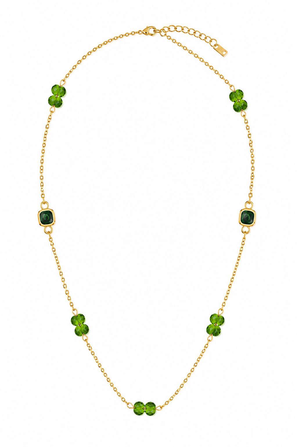 Sautoir avec perle bohème vert — EMELINE