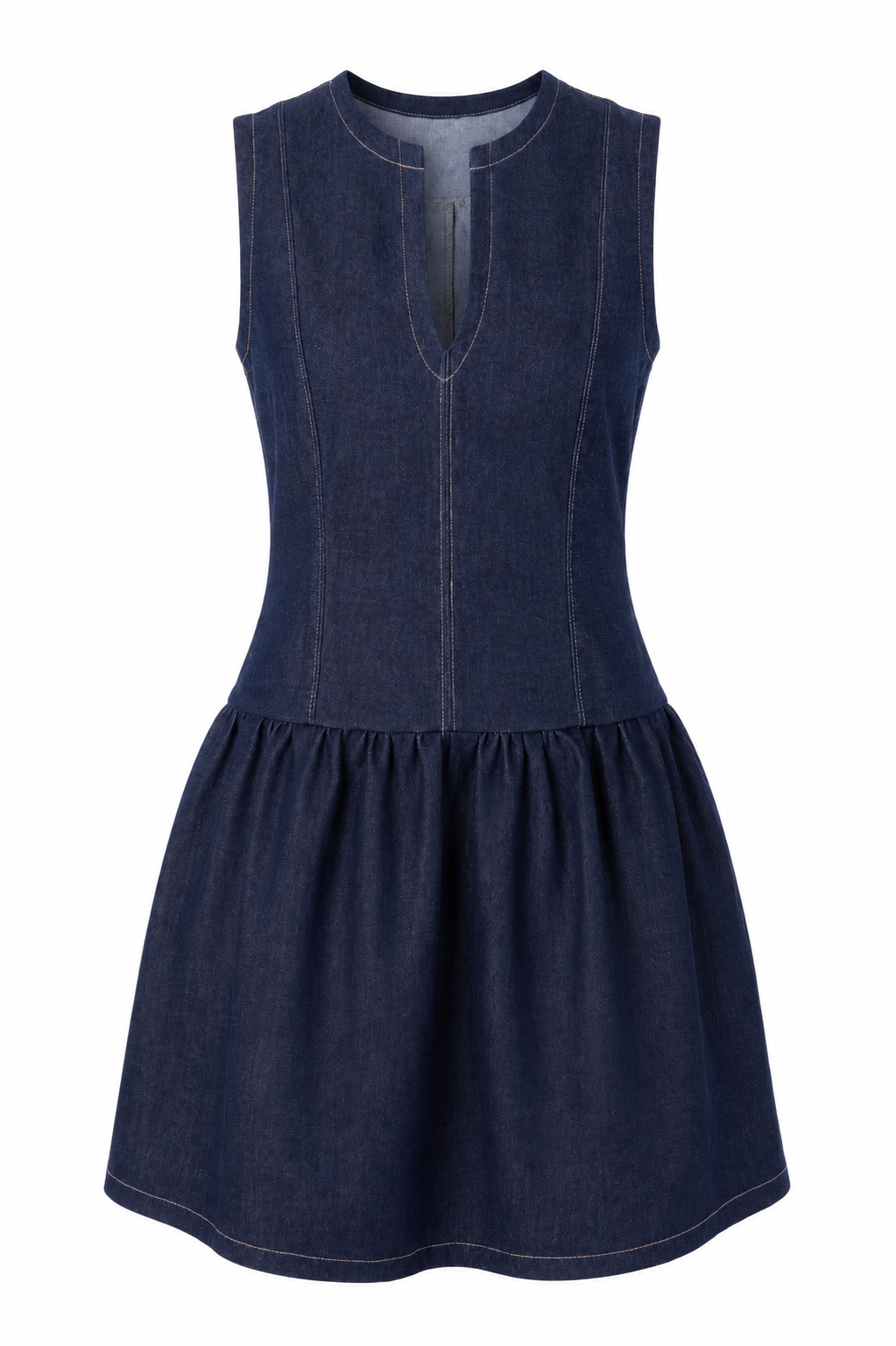 Robe courte à volants en jeans — LOUISE