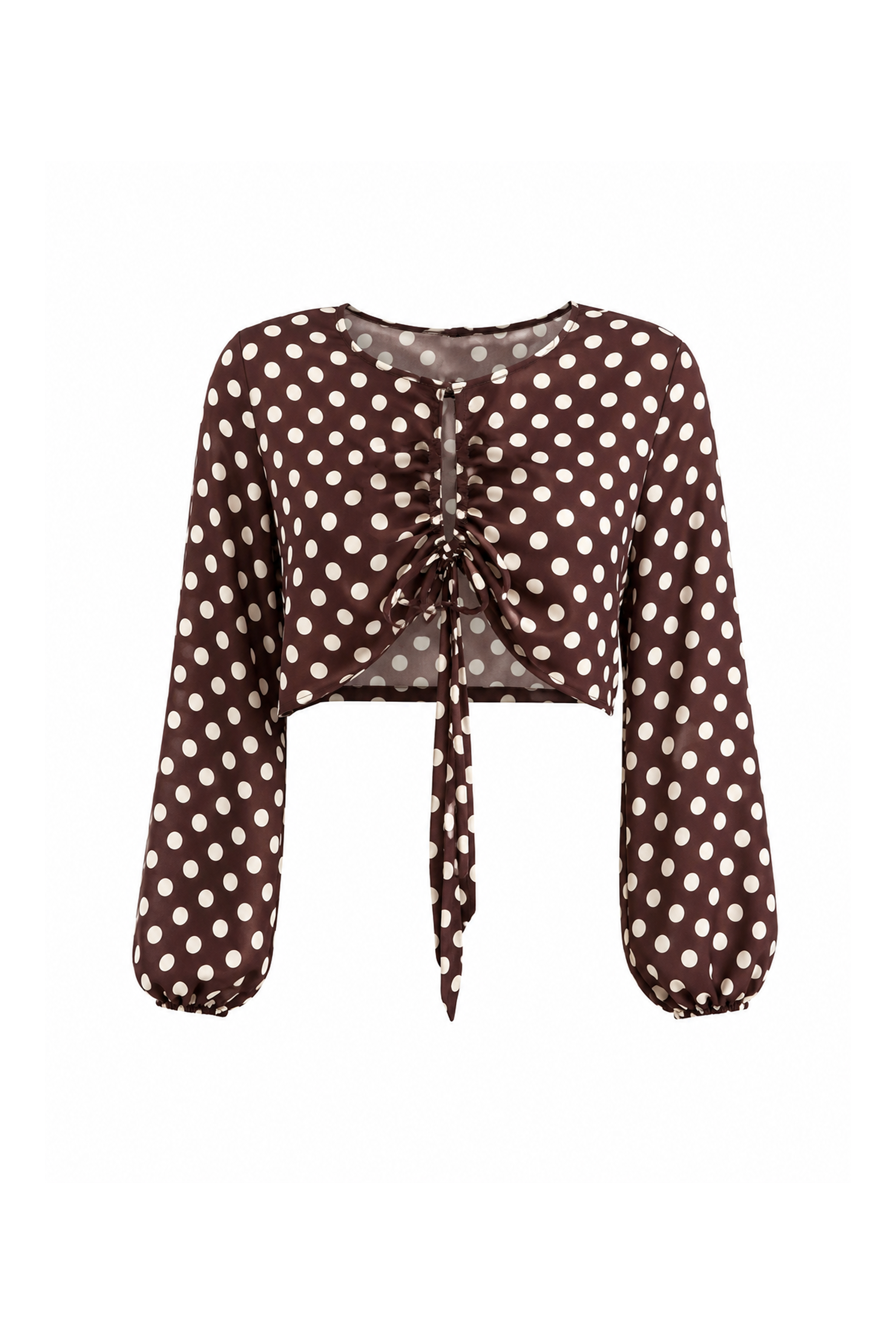 Blouse motif pois blanc et fond bordeaux — MERCEDES