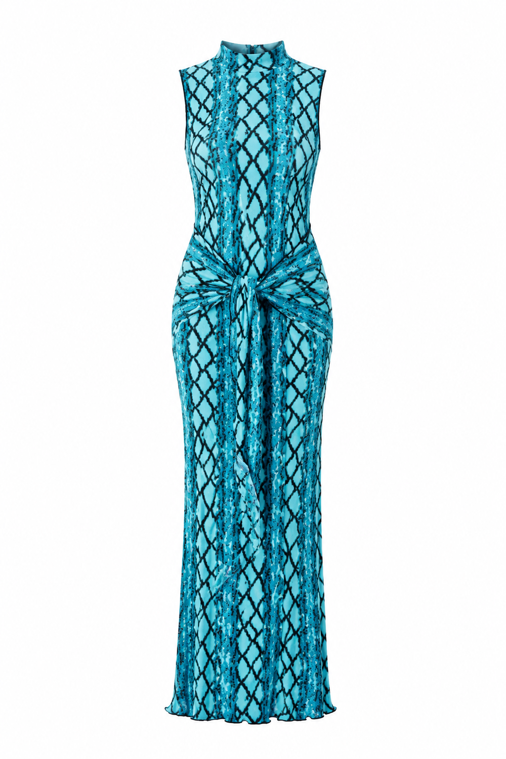 Robe longue dos nu en jersey jacquard — BRUNA