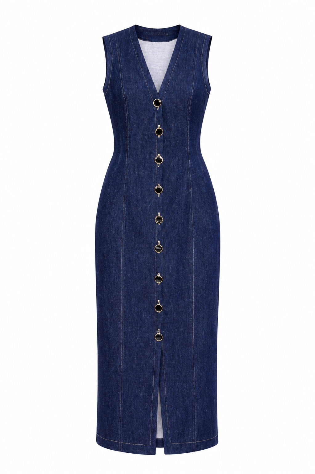 Robe longue chasuble en jeans — KOFFI