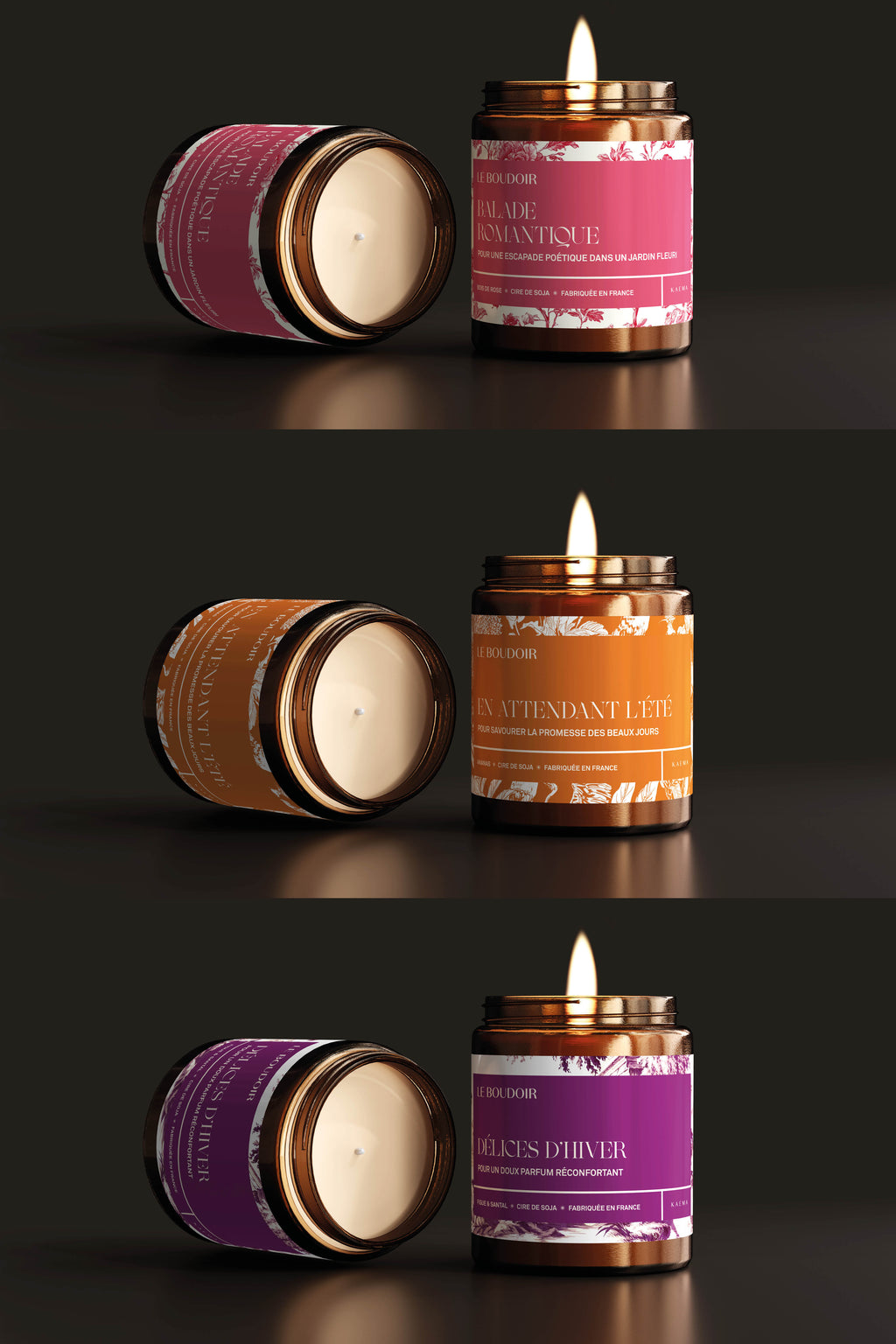 Coffret trio bougies parfumées FLORAL