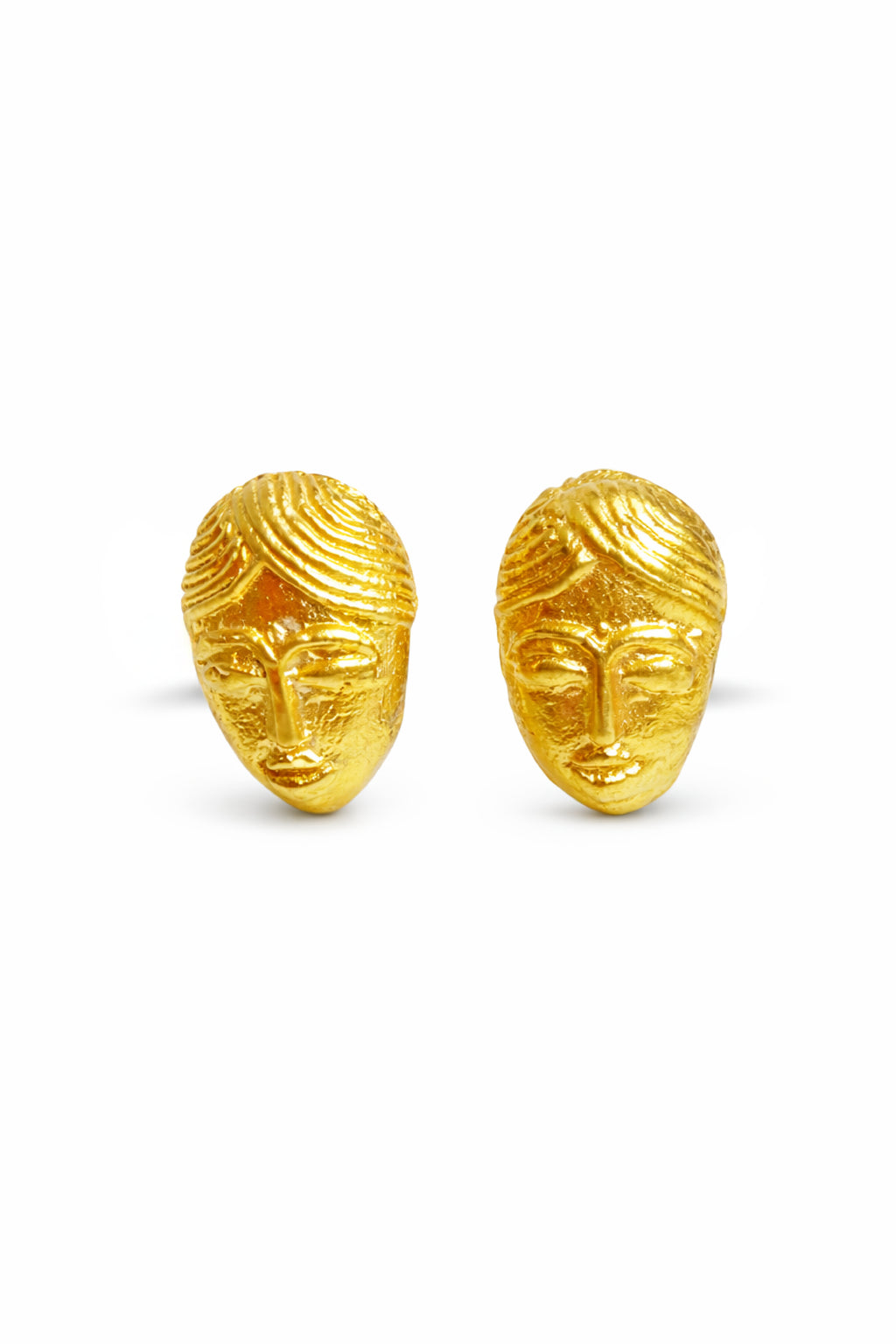 Boucles d'oreilles visage doré — APIE
